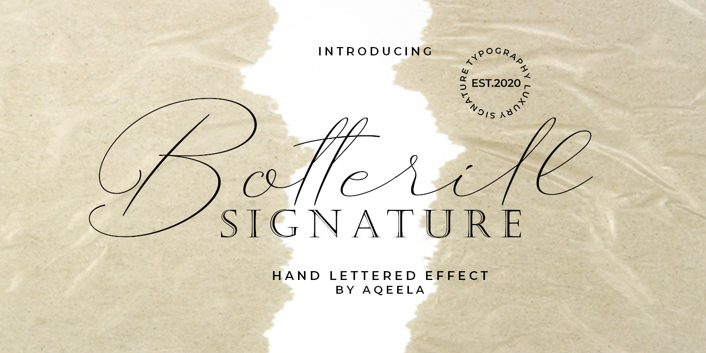 Beispiel einer Botterill Signature-Schriftart #4